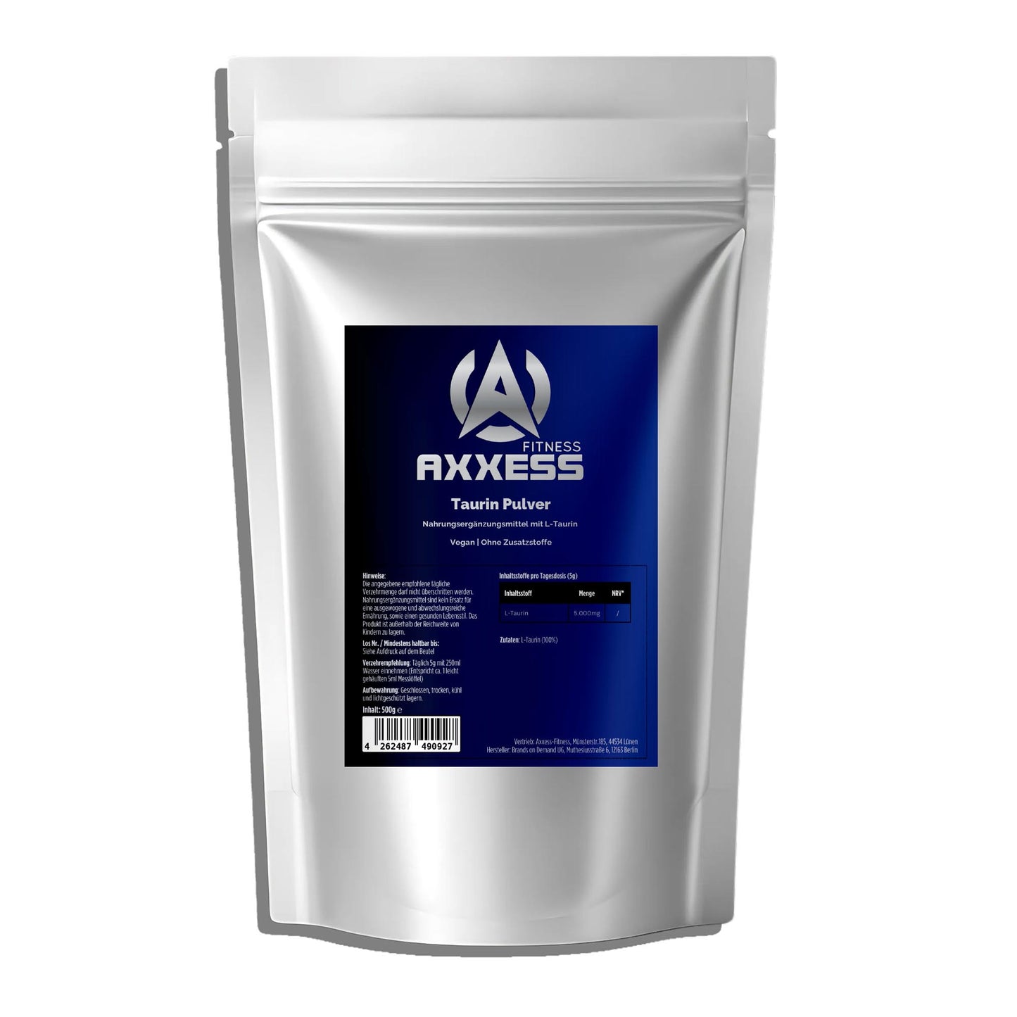 Axxess-Fitness Taurin Pulver - 500g Doypack