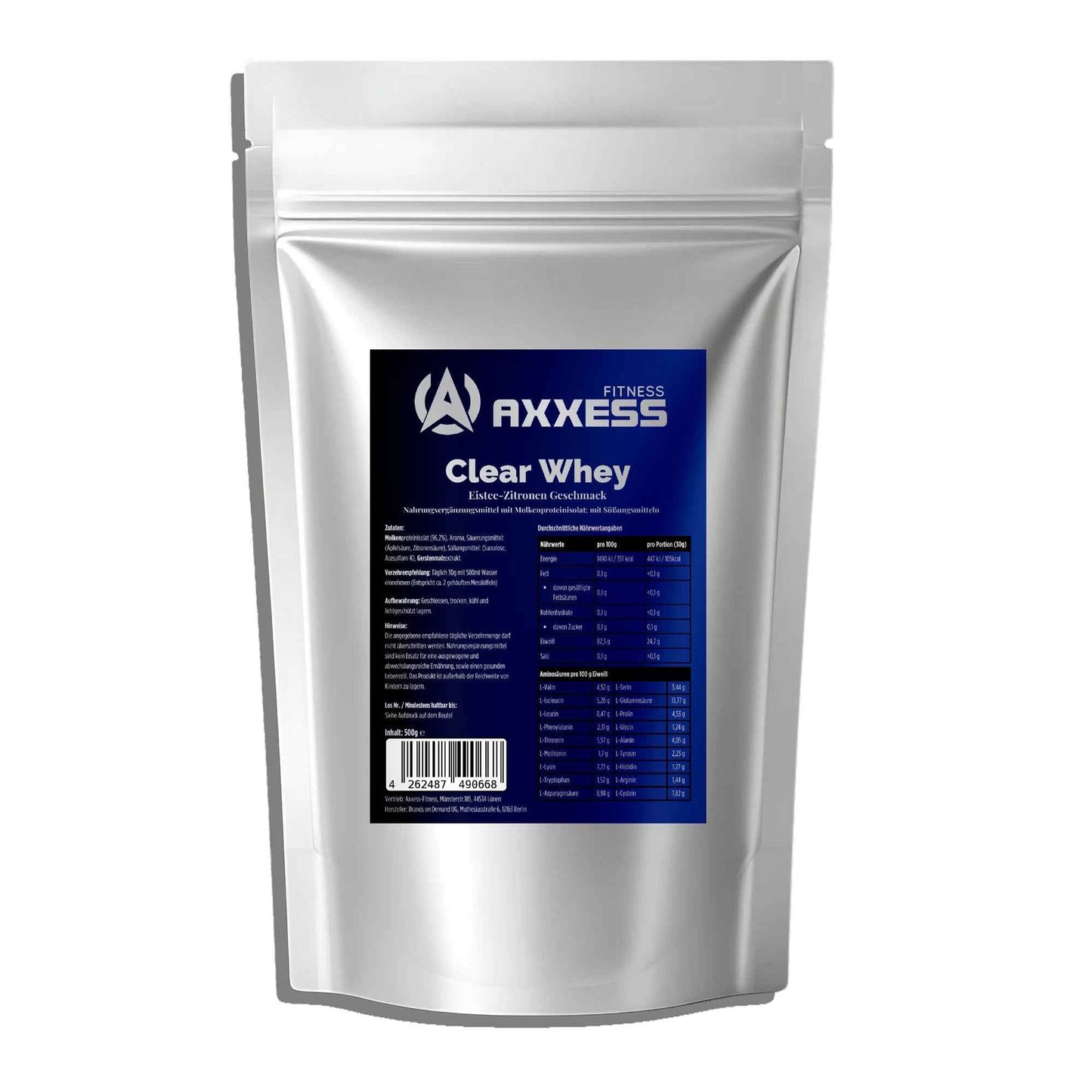 Axxess-Fitness Clear Whey Protein Eistee Zitrone - 500g