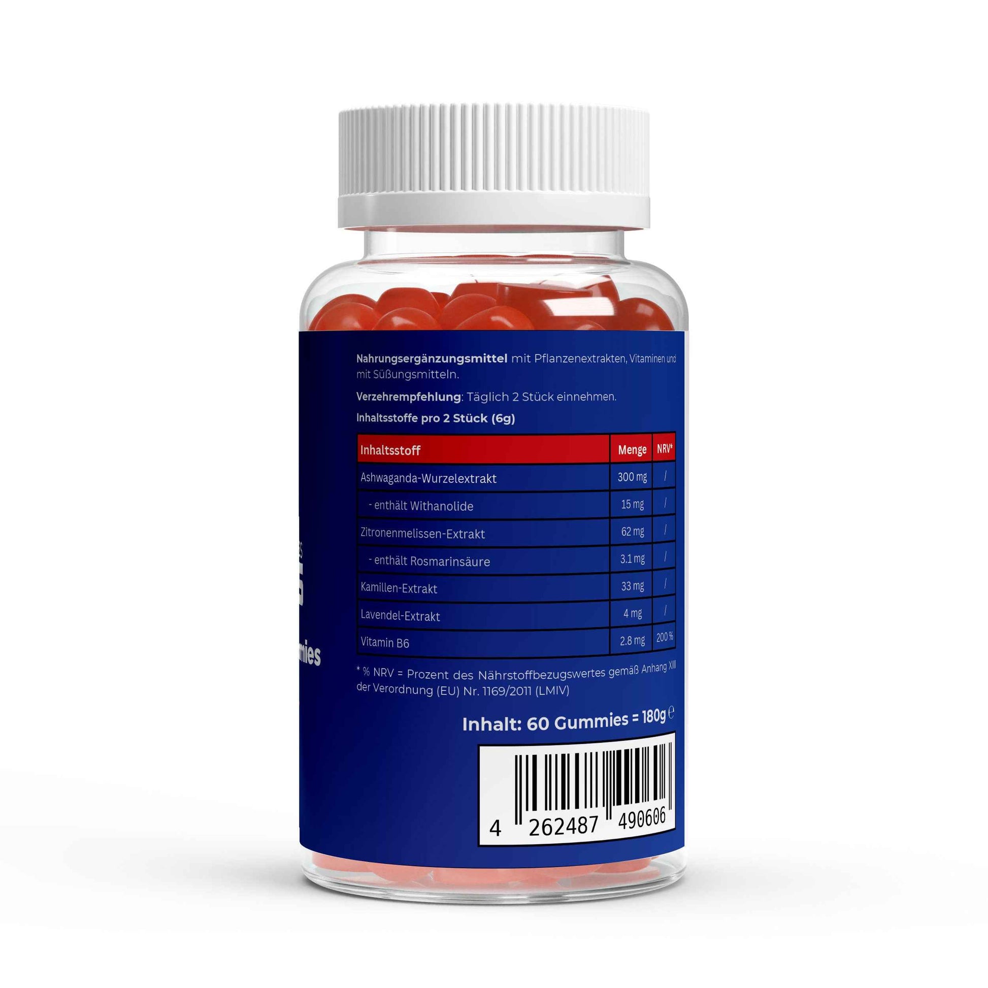 Axxess-Fitness Premium Ashwagandha Gummies 300 + Vitamin B6,- 60 Stk