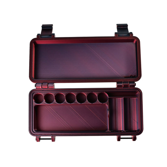 Vial Box - 20x8x8 cm rot mit Muster