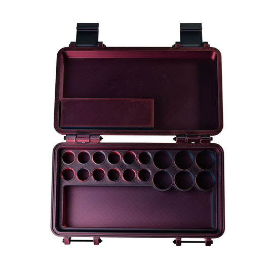 Vial Box XXL - 23x15x8 cm rot mit Muster
