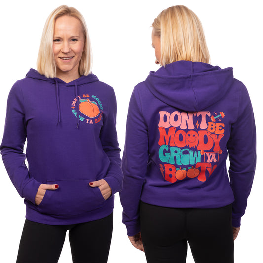Axxess-Fitness Hoodie „Don’t Be Moody – Grow Ya Booty“ Lila